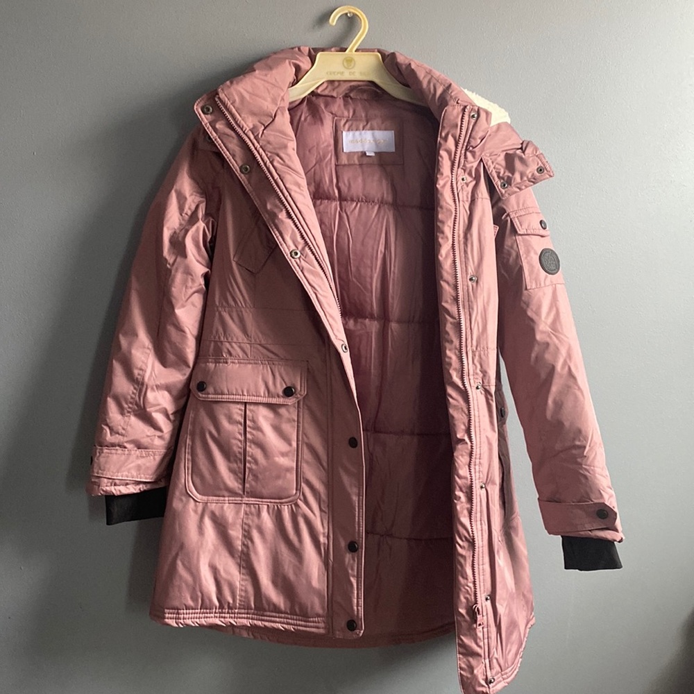 Madden girl pink coat and fluffy hood